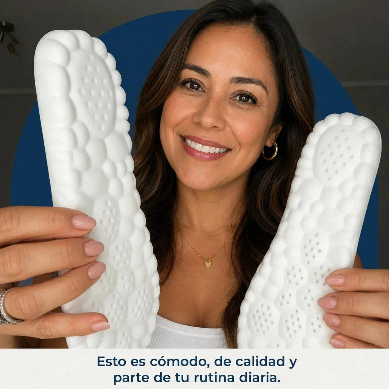 Plantillas de soporte plantar CaminaFlex en color naranja para talla 35-36, diseñadas para mayor comodidad y apoyo en el pie.